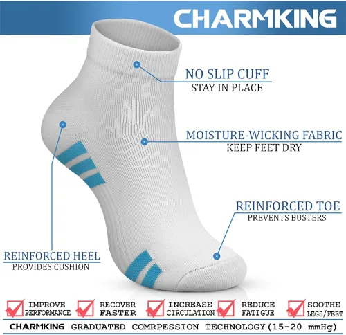 Miniatura 3 de CHARMKING Compression Socks for Women Men Circulation 15-20 mmHg is Best for Athletic Running Cycling Pregnant
