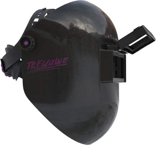Casco de Soldadura Tefuawe Negro con Tapa Desmontable, Fibra de Vidrio, Pala Azúcar, Corte Medio en la Parte Superior y Pala de Azúcar en la Parte
