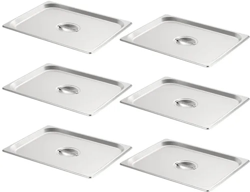 Miniatura 20 de CURTA Paquete de 6 sartenes antiatascos para hotel, tamaño 1/6 de 6 pulgadas de profundidad, bandeja comercial NSF de acero inoxidable 18/8