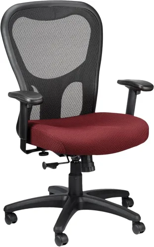 Miniatura 5 de Tempur-Pedic TP9000C Silla giratoria de malla con material Tempur, capa de gel refrescante, reposabrazos ajustables y soporte lumbar, color burdeos