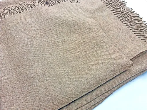 Miniatura 2 de Manta de lujo 100% alpaca peruana, extra individual (52" x 71" - 130 x 180 cm, 21.16 oz), beige natural, sedoso, orgánico, sedoso, sostenible, súper