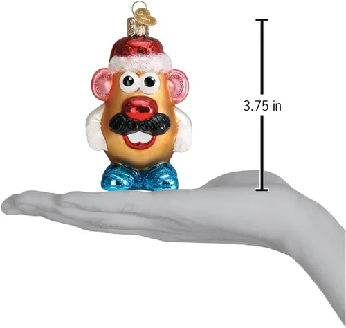 Miniatura 4 de Old World Christmas Mr. Potato Head - Adorno soplado de cristal para árbol de Navidad, decoración navideña hecha a mano, juguete para niños