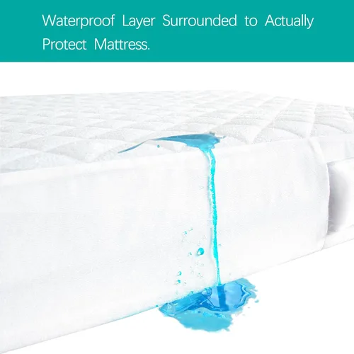 Miniatura 6 de Protector de colchón para cuna con cremallera, funda impermeable para colchón de cuna, transpirable y absorbente, funda de 6 lados totalmente