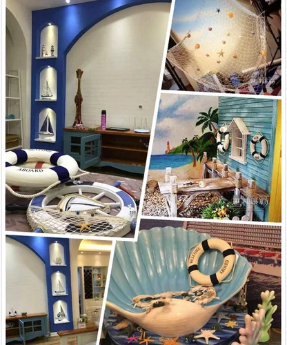 Miniatura 6 de MorroMorn Salvavidas Decoración Colgante de Pared - Bienvenido a Bordo Decoración del Hogar Estilo Mediterráneo Cuerda de Cáñamo (Azul, 10")
