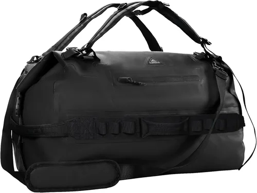 Haimont Mochila Duffel Grande Impermeable con Parte Superior Enrollable, Bolsa Duffel Seca de Servicio Pesado para Navegación, Viajes, Camping, Negro