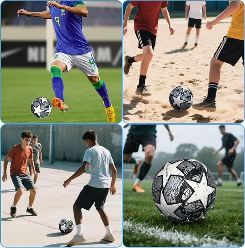 Miniatura 4 de Soccer Ball Size 5,Waterproof PU Leather,Official Match Ball