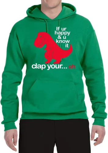 Miniatura 24 de Wild Bobby Sudadera con capucha unisex con estampado "If You're Happy and You Know it" de Dinausor