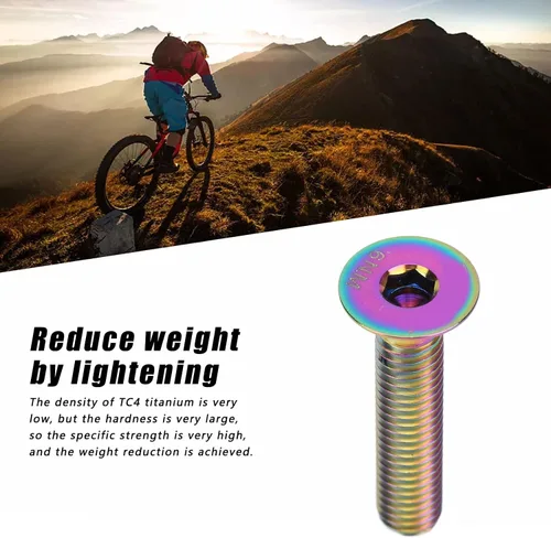 Miniatura 3 de plplaaoo Perno de vástago de bicicleta, rosca universal M6 para auriculares de bicicleta, pernos de aleación para bicicleta, tapa superior