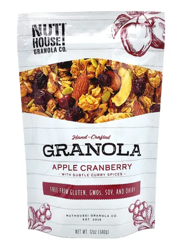 Miniatura 3 de NutHouse! Granola Company - Granola premium de manzana y arándano Certificada sin gluten, sin OMG, Kosher Vegana, sin soja Bolsa de 12 onzas