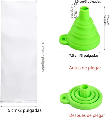 Miniatura 7 de Boao 240 bolsas de helado desechables para helados, moldes de plástico para congelar caramelos, bolsas para bolis de hielo con embudo de silicona