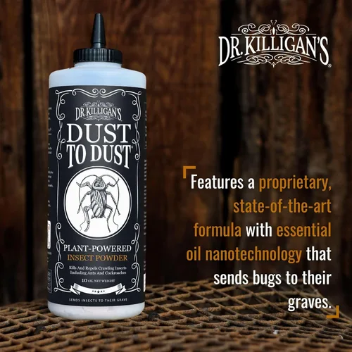 Miniatura 3 de Dr. Killigan's Polvo de polvo a polvo, alternativa a tierra de diatomeas, insecticida para uso en interiores y exteriores, elimina el contacto