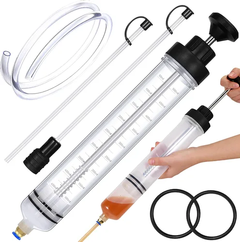 Extractor de Líquido, Extractor de Fluido de 500CC, Bomba de Aceite con Manguera, Jeringa Automotriz, Succión de Aceite para Cambio de Aceite con