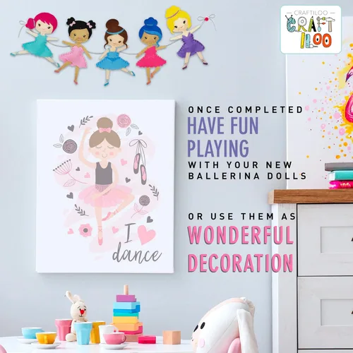Miniatura 7 de CRAFTILOO Kit de Costura de Bailarinas Danzantes para Niños, Conjunto de Manualidades Divertido y Educativo para Niños y Niñas de 5-12 Años, Cose Tu