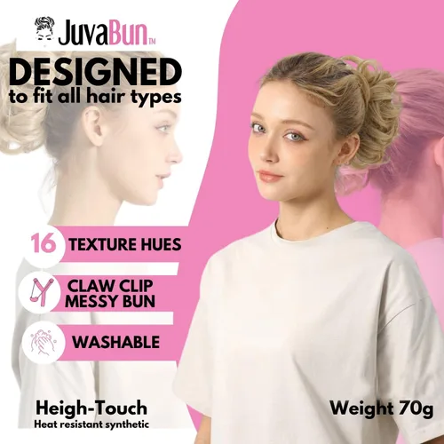 Miniatura 5 de Juvabun Moño desordenado con clip de garra, rubio playa, piezas de cabello para mujer, extensiones onduladas y rizadas en moño, extensión de cabello