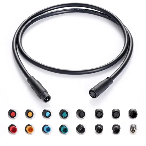 Miniatura 10 de Cable de extensión de 2 pines, 3 pines, 4 pines, 5 pines, 6 pines, 8 pines, 9 pines, enchufe impermeable funciona para luz de bicicleta eléctrica