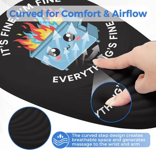Miniatura 5 de Dumpster on Fire - Alfombrilla ergonómica para mouse – Reposamuñecas de espuma viscoelástica para túnel carpiano y alivio del dolor, base 22