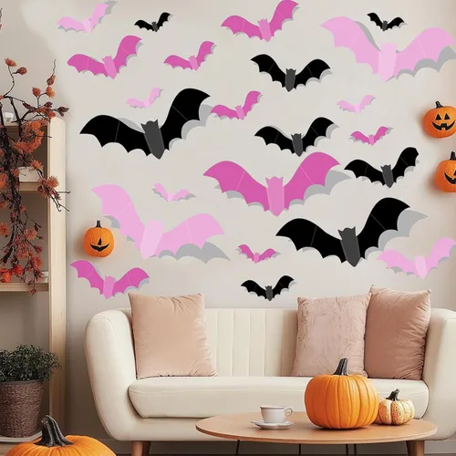 Miniatura 10 de 21 calcomanías de pared de fantasmas blancas pequeñas para decoración de pared de fantasmas extraíbles 3D fantasmas decoraciones de Halloween