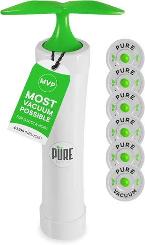 PURE MVP - Kit de sellador al vacío para frascos Mason | 3 veces más rápido y 8 veces el vacío de los eléctricos | Sellador al vacío de mano de alta