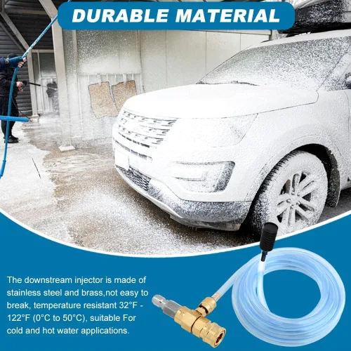 Miniatura 6 de Inyector aguas abajo para lavadora a presión, kit de jabón de lavadora eléctrica ajustable e inyector químico, conexión rápida de 3/8 pulgadas, 4500