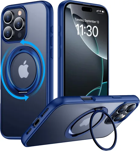 Miniatura 16 de Magnética para iPhone 12 e iPhone 12 Pro Funda, [con Soporte de Anillo Magnético Invisible Giratorio 360°][A Prueba de Golpes][Compatible