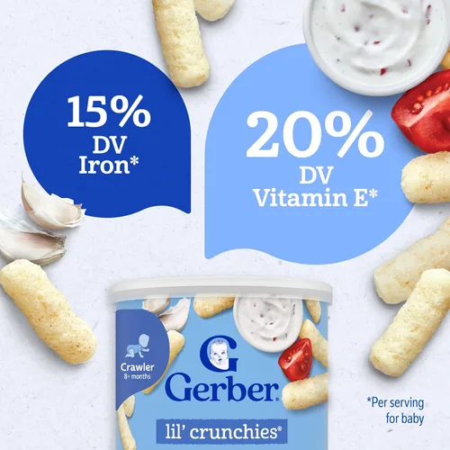 Miniatura 6 de Gerber Snacks para bebé Lil Crunchies, Veggie Dip, 1.48 onzas (Paquete de 6)