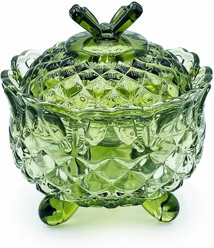 Miniatura 14 de Frasco de vidrio para caramelos de Navidad con relieve de lujo, con tapas, para joyas, tarros de caja de joyería small crown