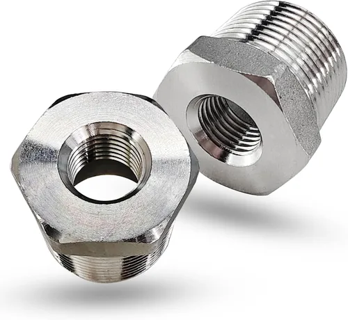Miniatura 11 de Reductor de buje hexagonal macho NPT de 1/2 pulgada a NPT hembra de 1/4 pulgada, adaptador reductor NPT de acero inoxidable 304, buje hexagonal