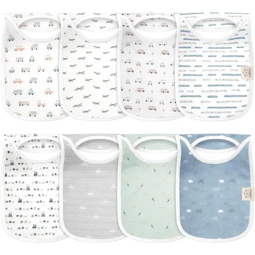 Miniatura 10 de KeaBabies Paquete de 8 baberos para bebé para niños y niñas, baberos sin botones para bebés que babean durante la dentición, recién nacidos, suaves