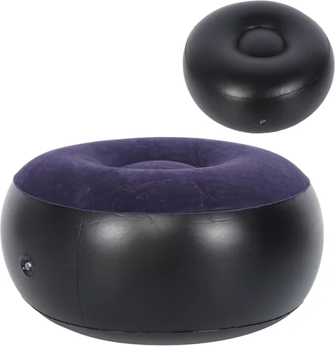 Miniatura 4 de Silla inflable Health Gear, silla de aire redonda al aire libre, taburete inflable portátil de flocado, silla de aire, cojín reposapiés