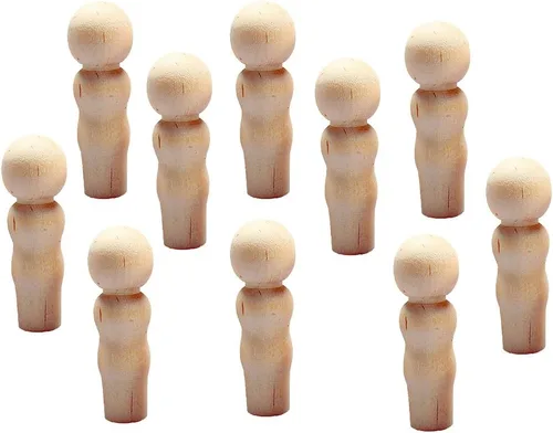 Miniatura 7 de Hygloss Productos Muñecas de madera con clavijas – Artesanía pintable Birchwood Doll People – Familia surtida, 10 piezas (8560)