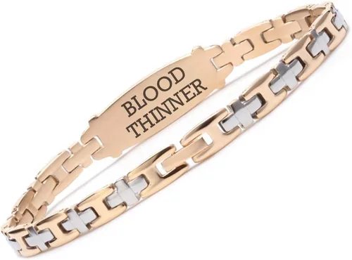 Miniatura 112 de LinnaLove Lady Medical Alert - Pulseras médicas de acero inoxidable para mujer, 7.5 pulgadas