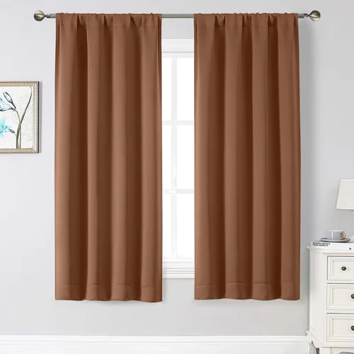 Miniatura 153 de Cortinas opacas para dormitorio, sala de estar, juego de 2 paneles de 54 pulgadas de largo, cortinas de oscurecimiento de habitación con aislamiento