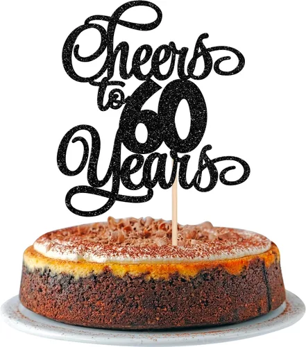 Miniatura 11 de 1 pieza de decoración para tartas de 40 años con purpurina para pastel de 40 años, 40 años, decoración fabulosa para tartas de cumpleaños de 40 Negro