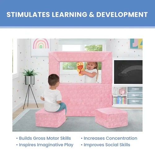 Miniatura 5 de Delta Children Serta Perfect Sleeper - Juego de sofá convertible y juego para niños y niños pequeños, sofá modular de espuma y tumbona abatible