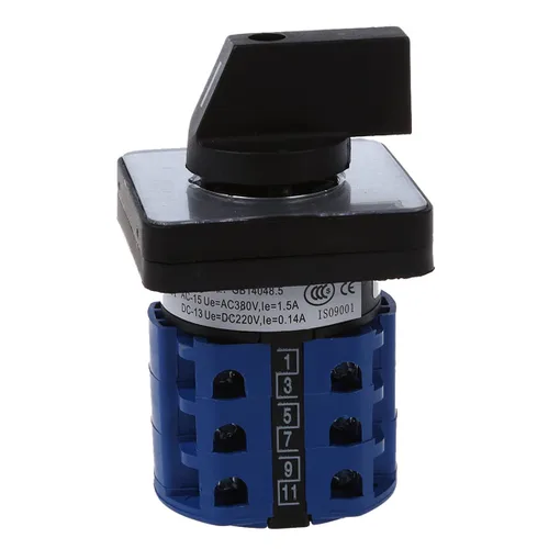 Miniatura 2 de Interruptor selector de cambio universal, interruptor de transferencia de energía, 2 posiciones 12 terminales, LW26-20 C06/3 380V 20A Motor