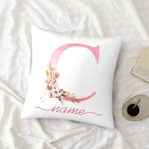 Miniatura 5 de Fundas de almohada personalizadas con nombre, fundas de almohada personalizadas, fundas de almohada personalizadas con letras y flores, regalo