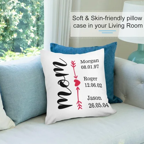 Miniatura 8 de Custom Mothers Day Pillow Cover Soft Velvet Square Pillow Case with Kids Names Family Names Custom Gift for Mom Mommy from Child Daughter Son, #1