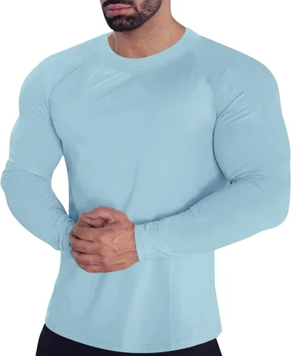Miniatura 92 de Camisas de compresión atléticas de manga larga para hombre, capa base, camisa de entrenamiento atlético, camisas de compresión, camisetas deportivas