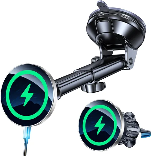 Miniatura 10 de Coolpow para Soporte de Coche con Cargador MagSafe【Imán Ultra】Soportes Magnéticos para Teléfono para tu Cargador