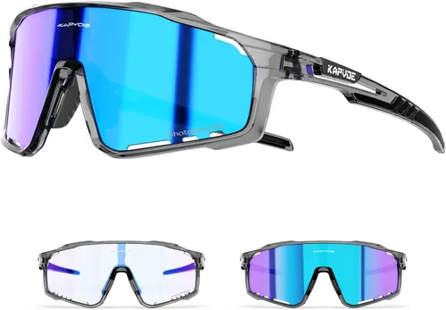 Miniatura 15 de KAPVOE Gafas de ciclismo fotocromáticas para hombres y mujeres, gafas de sol deportivas, marco de decoloración HD, gafas de bicicleta K76