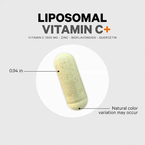 Miniatura 8 de Codeage Vitaminas liposomales de vitamina C con zinc, saúco, bioflavonoides cítricos, ácido ascórbico, quercetina y fruta de rosa mosqueta, píldoras