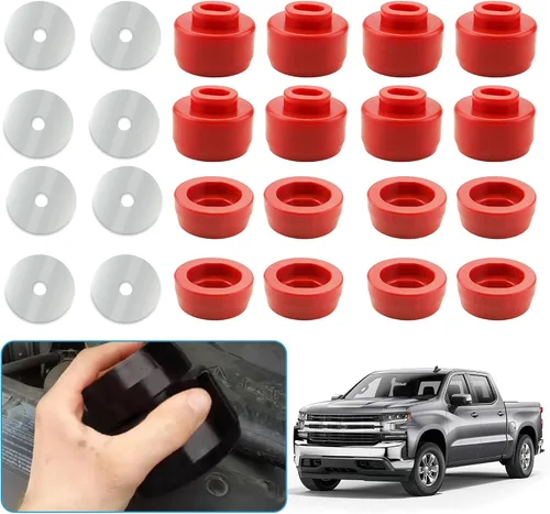 Miniatura 8 de Kit de bujes de montaje de carrocería y cabina para Chevy Silverado y Sierra 1500/2500 2WD/4WD 1999-2014 Soportes de carrocería y cabina de Negro