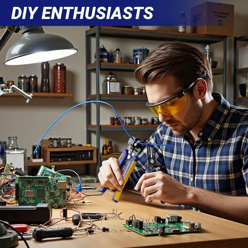 Miniatura 4 de haisstronica Juego de herramientas pelacables, autoajustable y manual de 10-24 AWG, pelacables eléctricos resistentes para reparación