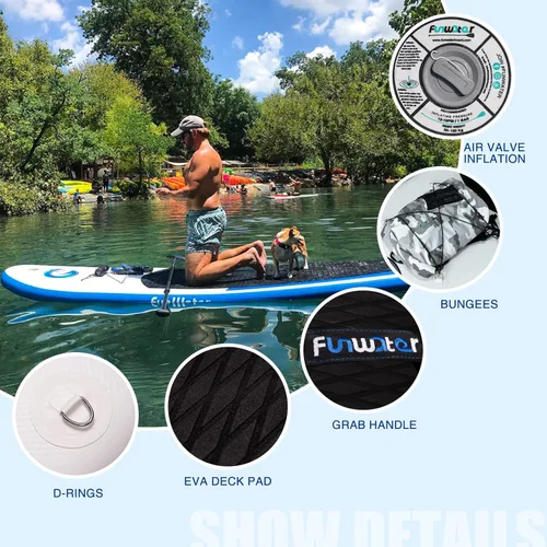 Miniatura 4 de FunWater Tabla de remo inflable ultraligera con accesorios de SUP para adultos y jóvenes de todos los niveles de habilidad