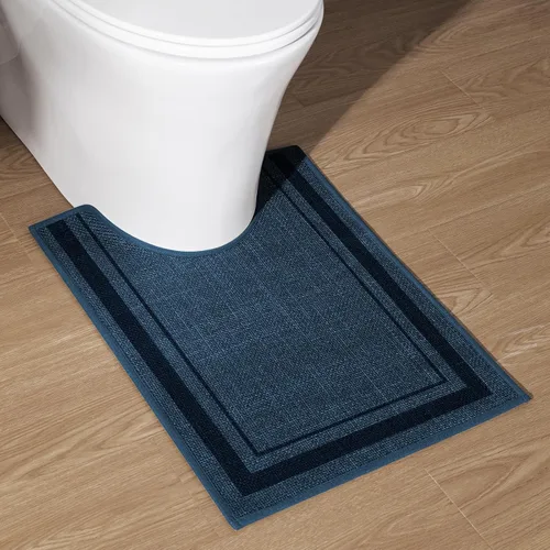 Miniatura 19 de chakme Juego de 2 alfombras de baño ultrafinas, absorbentes, antideslizantes, lavables a máquina, color beige oscuro, 17 x 24 pulgadas + tapete