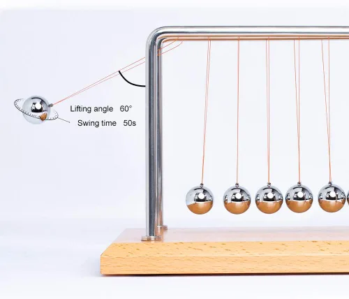 Miniatura 2 de CERROPI Péndulo de Newton, bolas de equilibrio con 7 bolas, péndulo clásico de Newton, juguete científico de física Juguetes y accesorios