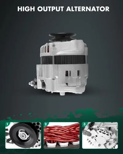 Miniatura 5 de SCITOO Nuevo alternador apto para Nissan para Pickup D21 2.4L 1995 1996 1997 2.4-12V 60 Amp CW 1-Groove Polea, reemplazo OE 23100-0S300