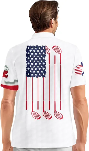Miniatura 3 de PAGYMO Camisas de golf para hombre, con estampado divertido y loco hawaiano