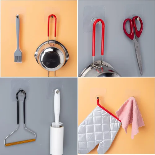 Miniatura 5 de YOLOPLUS+ 10 ganchos adhesivos de pared, ganchos adhesivos para colgar en la pared, ganchos adhesivos resistentes para fotos, sombreros, llaves