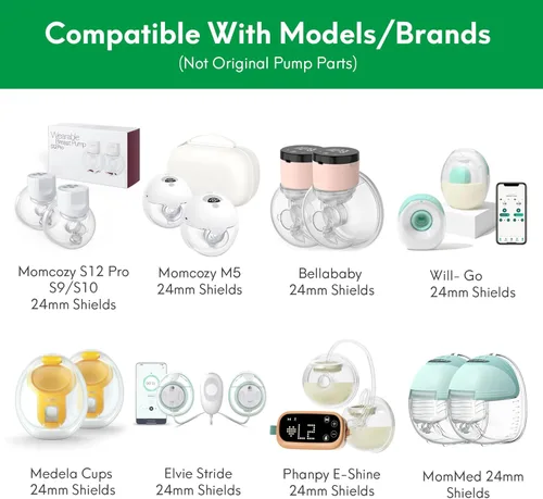 Miniatura 3 de Inserto de brida de 0.709 in compatible con brida de 0.945 in/escudo de extractores de leche, para Momcozy S9 Pro S10 S12 Pro Medela Spectra Elvie